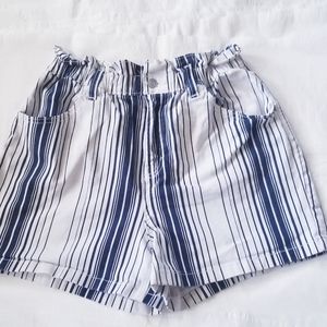 Women's Striped High Waist Shorts Size 12